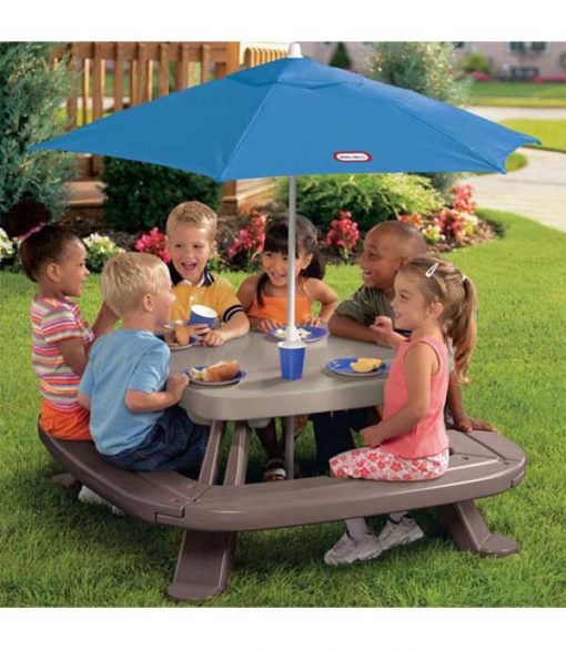 Little Tikes Fold and Store Picnic Table with Umbrella