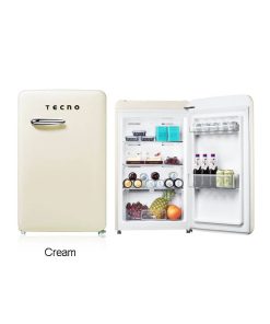 Tecno 1-door retro series frost-free freezer/fridge TFF 1388R cream color