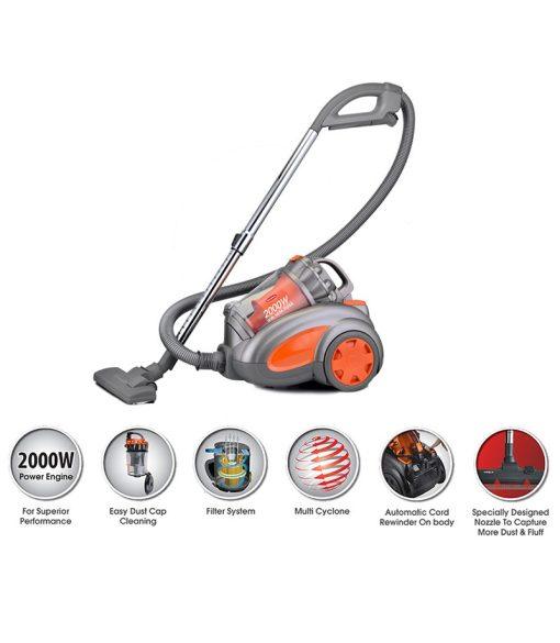 EuropAce Multi-Cyclone Vacuum Cleaner with HEPA filter EVC2006P
