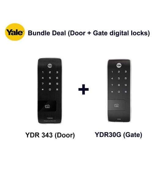 Yale YDR343 and YDR30GA Door and Gate Digital Locks Bundle Deal