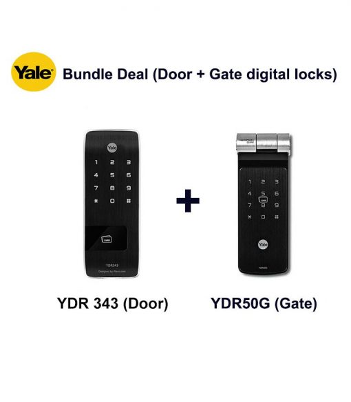 Yale YDR343 and YDR50GA Door and Gate Digital Locks Bundle Deal