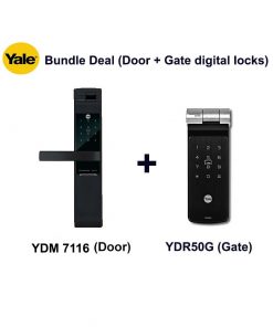 Yale YDM7116A and YDR50GA Door and Gate Digital Locks Bundle Deal