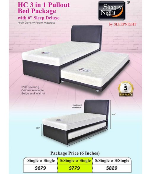 Sleepy Night 3-in-1 Pullout Bed Package