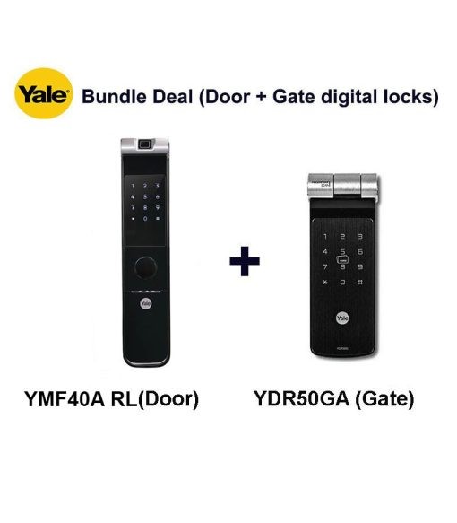 Yale YMF40A RL Digital Door Lock and YDR50GA Digital Gate Lock Bundle Deal